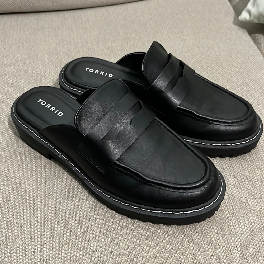 Torrid wide width chunky loafer mules